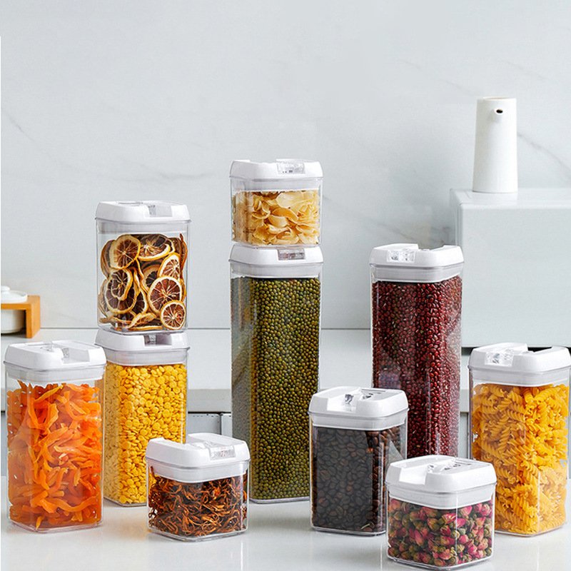 Airtight Food Storage Containers for Kitchen Storage Organizers BPA-Free Plastic Food Storage Box Seal Jar