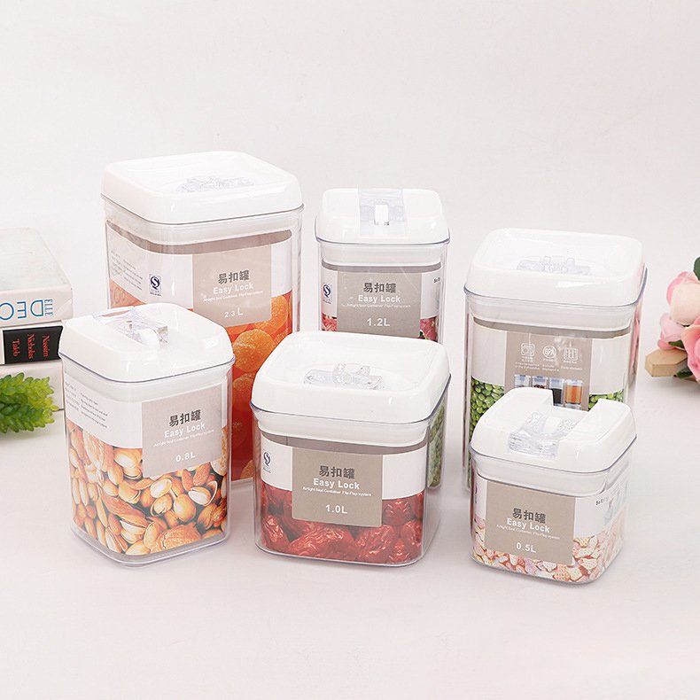 Airtight Food Storage Containers for Kitchen Storage Organizers BPA-Free Plastic Food Storage Box Seal Jar