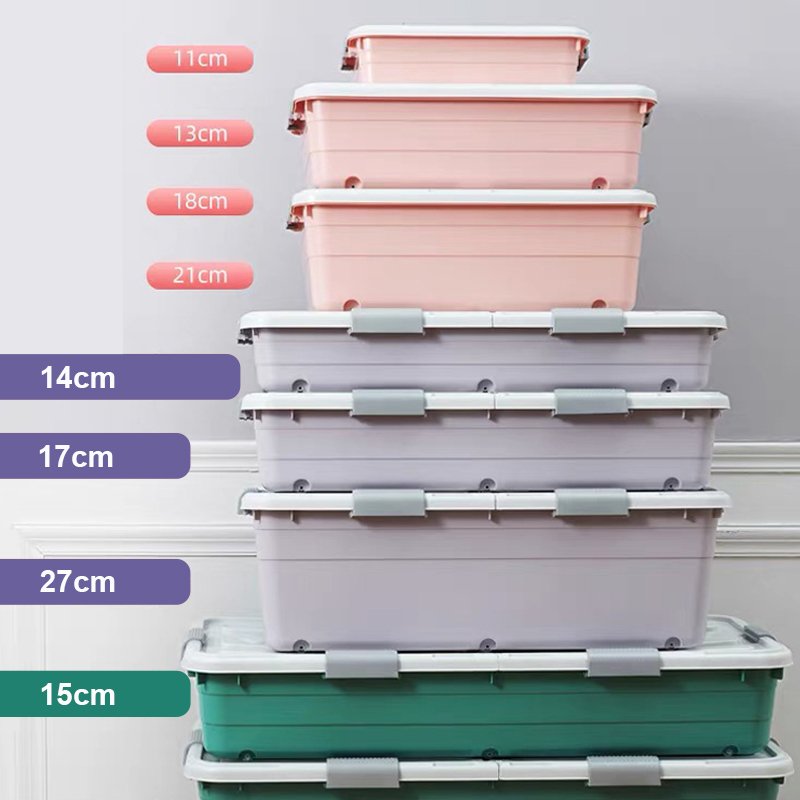 Modern style home organization storage box under bed 35l 40l 45l 60l 70l 80l 90l underbed storage boxes