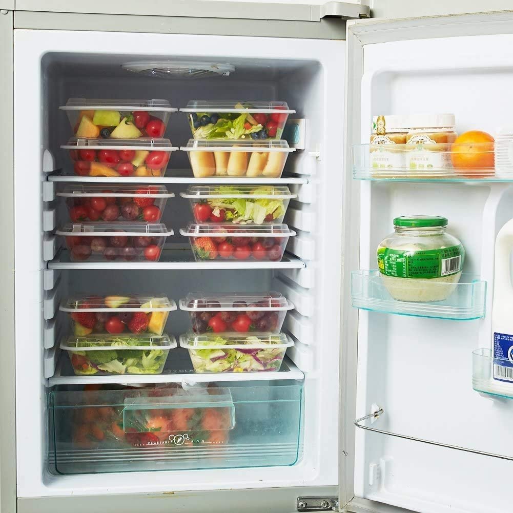 Microwavable Disposable Plastic transparent 1/2/3 compartment Food Storage Meal Prep To Go Containers With Lids
