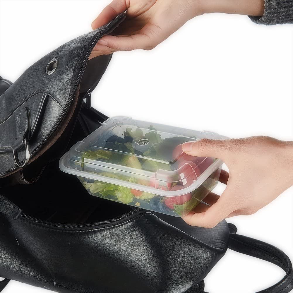 Microwavable Disposable Plastic transparent 1/2/3 compartment Food Storage Meal Prep To Go Containers With Lids