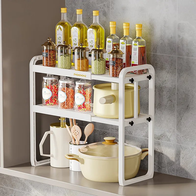 Expandable Kitchen Cabinet Shelf Organizer Rack Tableware Supplies Stackable Kitchen Storage Rack