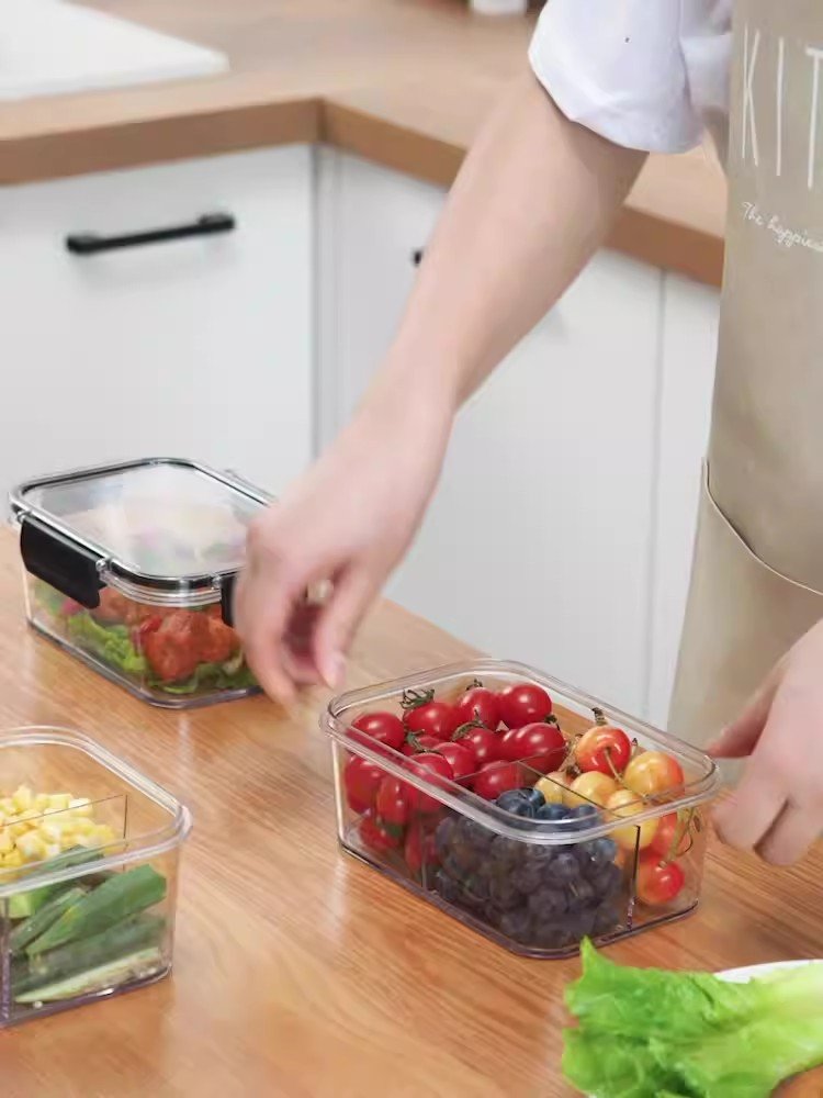 Food Preservation Box BPA Free Food Storage Container Stackable Airtight Clear Plastic Bento Lunch BoxNo
