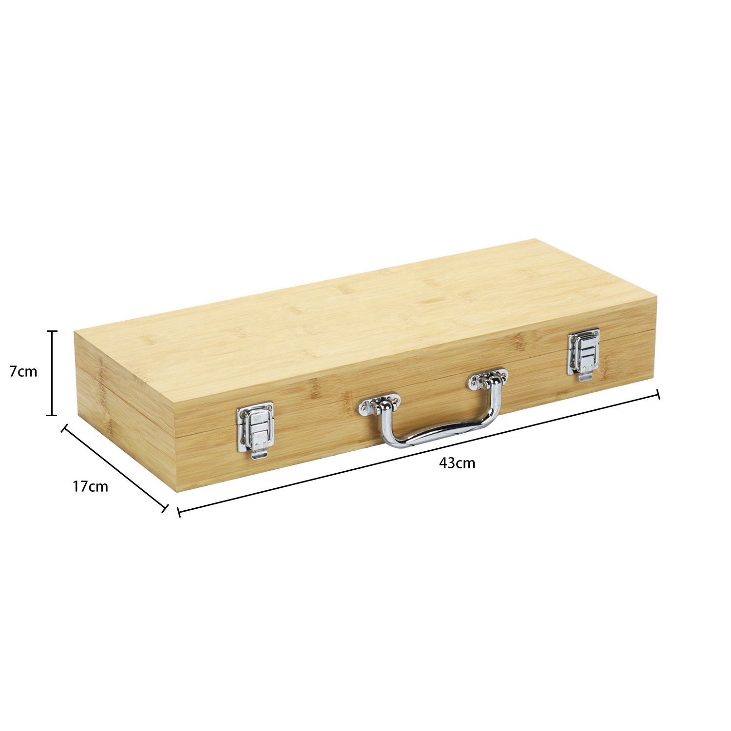 Small smooth custom rectangle jewelry wood bamboo storage gift box with lock