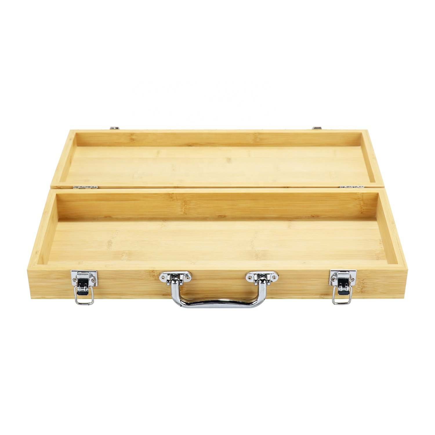 Small smooth custom rectangle jewelry wood bamboo storage gift box with lock