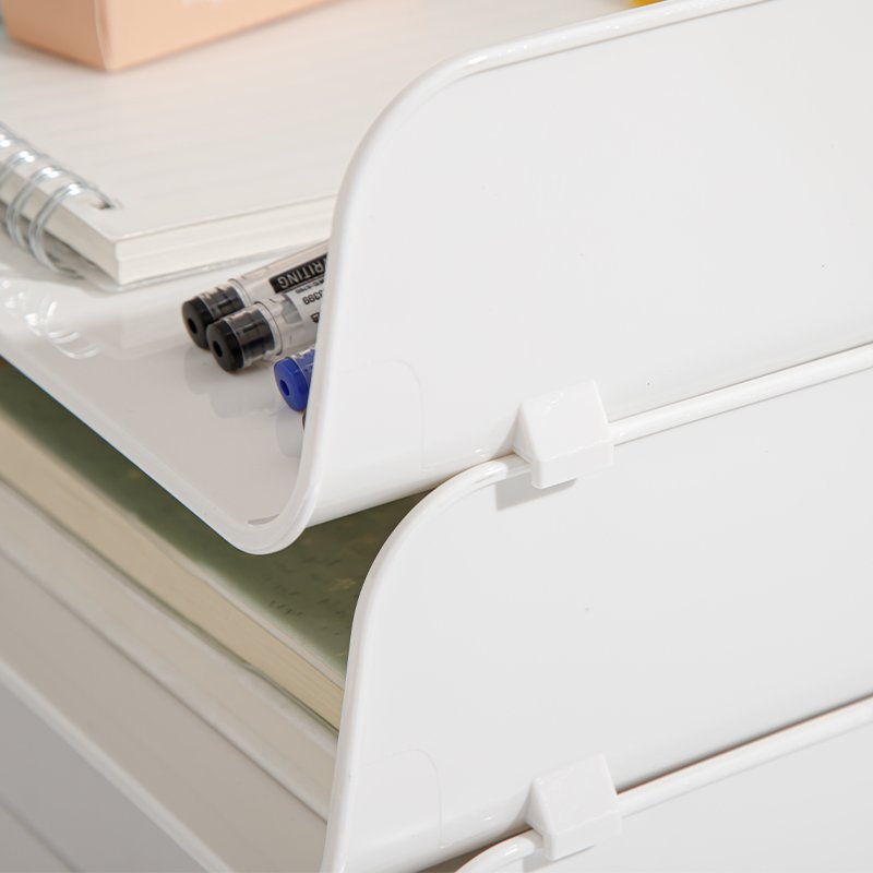 Transparent desktop storage box Office desk acrylic file organizer box can be stacked shelves