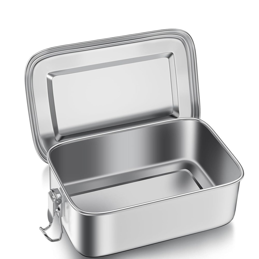 Take Away 1200ml 40oz Stainless Steel Bento Lunch Box with Airtight Steel Lids Food Storage Container with Lock Clamp For Kids