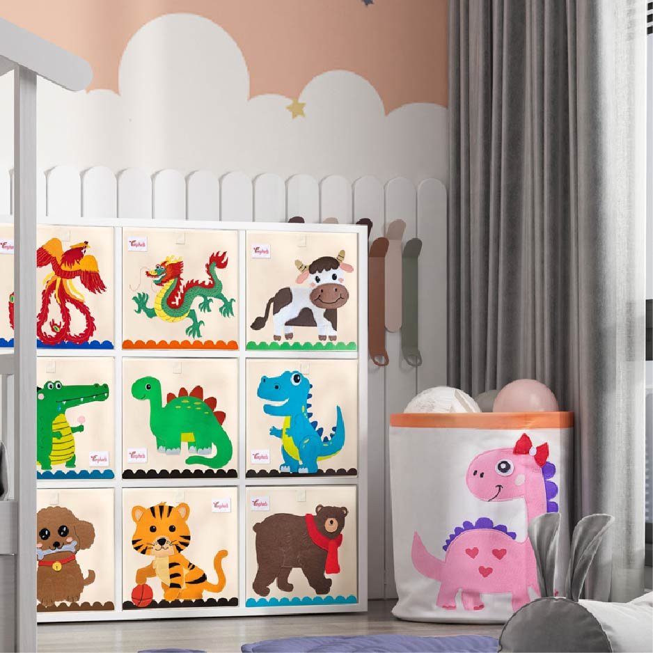 Wholesale Foldable Kids Toys Cloth Cube Storage Box Sundries Organizer Closet Basket Bins Closet Organizer Fold Box