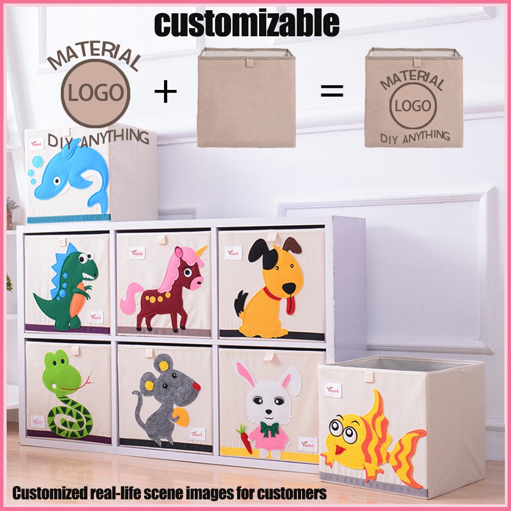 Wholesale Foldable Kids Toys Cloth Cube Storage Box Sundries Organizer Closet Basket Bins Closet Organizer Fold Box