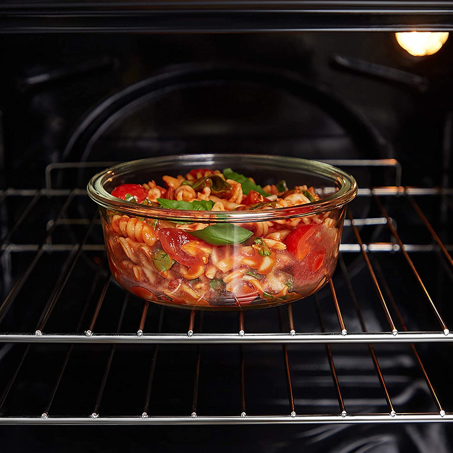 Glass Food Storage with Lids - 10 Piece Set (5 Containers and 5 Lids) - BPA Free - Dishwasher Freezer Oven Microwave Safe