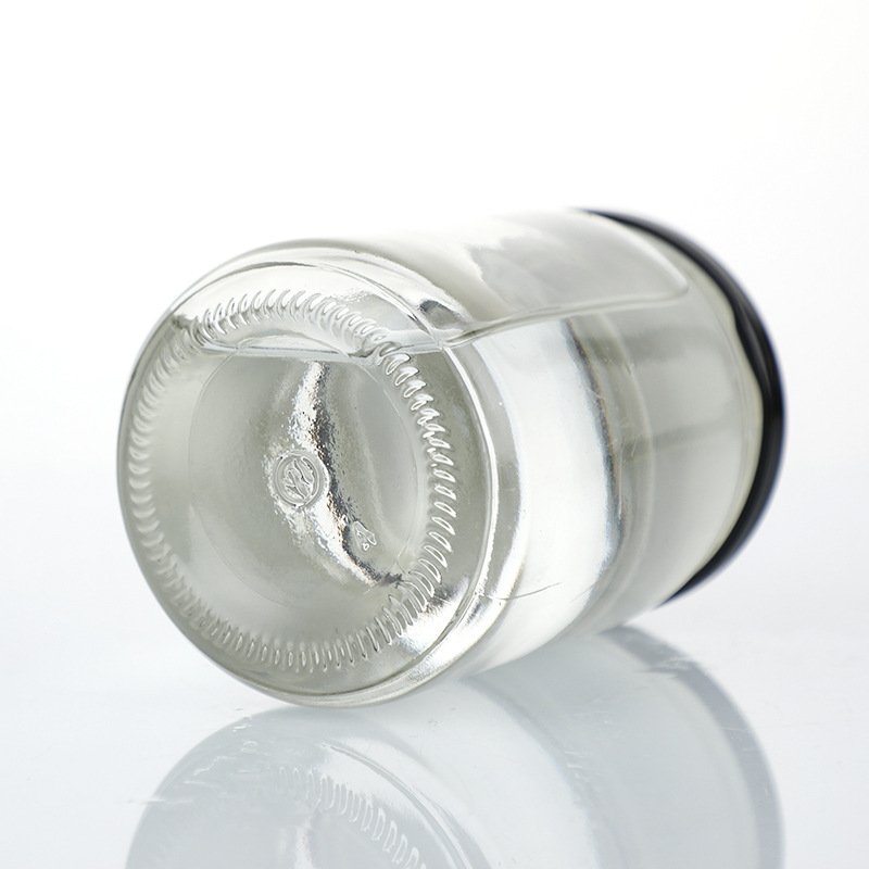 Custom cheap china wholesale food storage jar with lid clear straight-sided round glass honey jar food container storage
