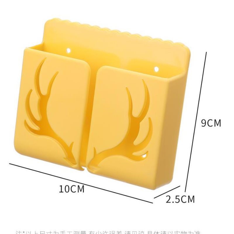 Home antler TV mobile phone racks remote control storage box bedroom free punch wall hanging shelf wall storage rack