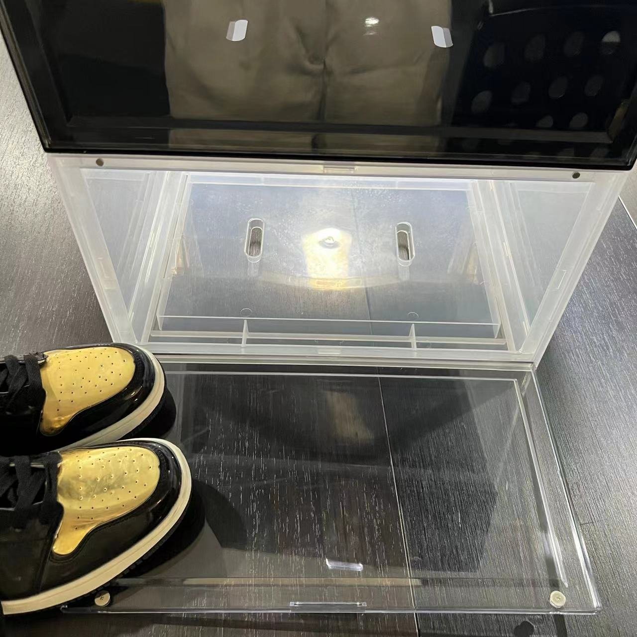 Sports Shoe Crates High Quality Big Rack Folding Shoe Storage Box With Lid