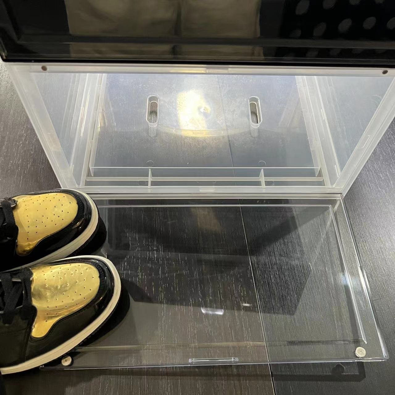 Sports Shoe Crates High Quality Big Rack Folding Shoe Storage Box With Lid