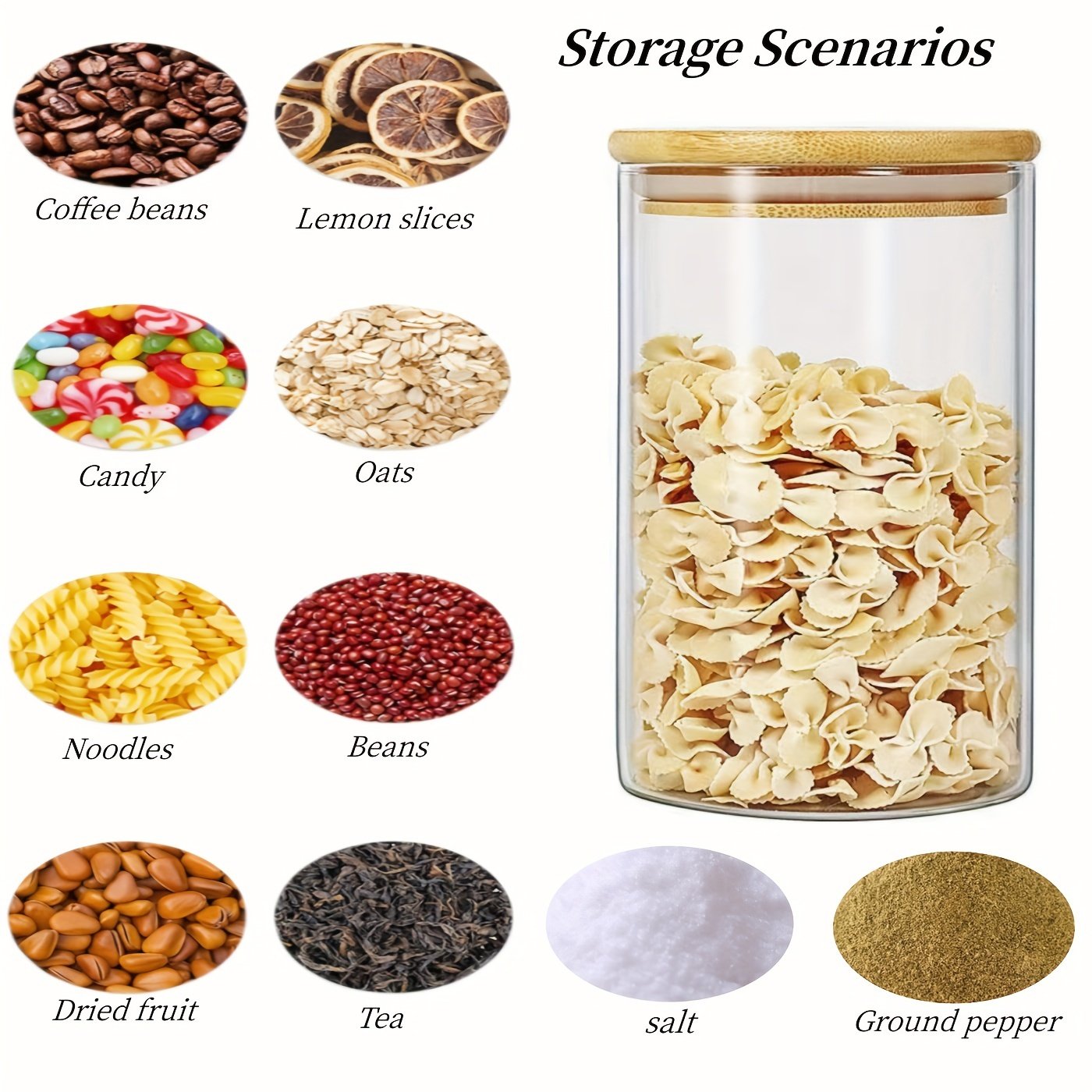 YOLOWE HOME Logo-Licensed Glass Sealed Food Storage Containers Spice Jars for Kitchen Use and Party Occasions