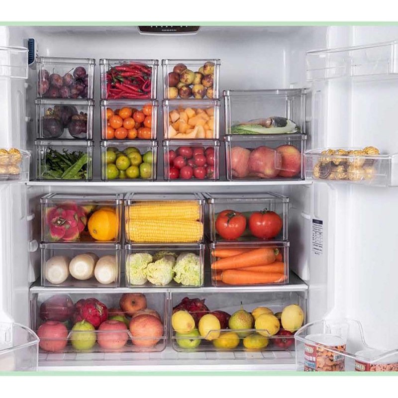 Plastic Refrigerator Food Grade Food Storage Box Vegetable and Fruits Storage Organizer for Fridge