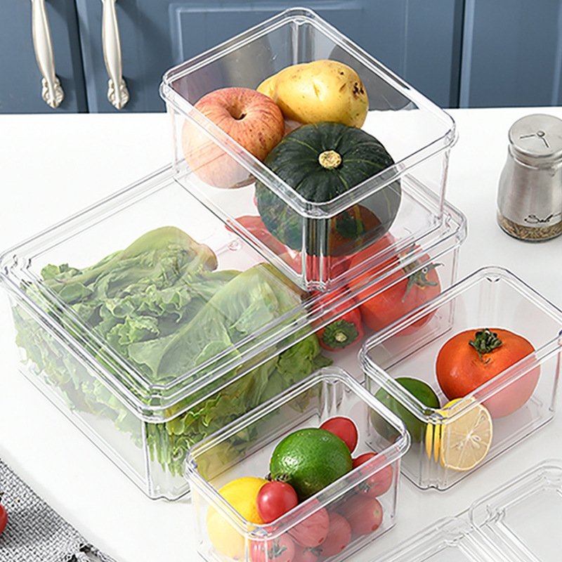 Plastic Refrigerator Food Grade Food Storage Box Vegetable and Fruits Storage Organizer for Fridge
