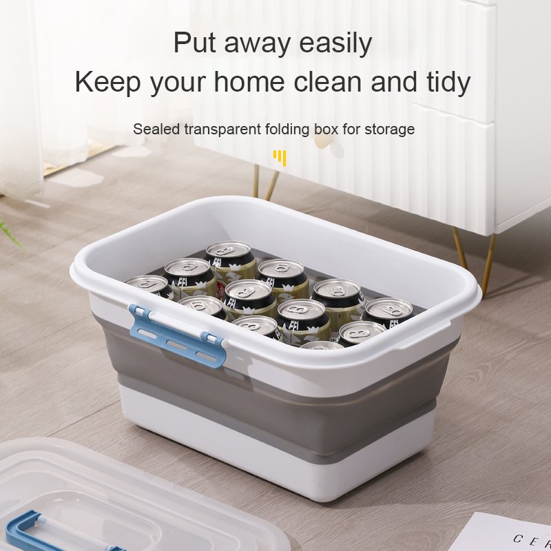 Large Storage Containers Collapsible Clear Storage Bin Plastic Toy Clothes Collapse Folding Foldable Storage Box With Lid