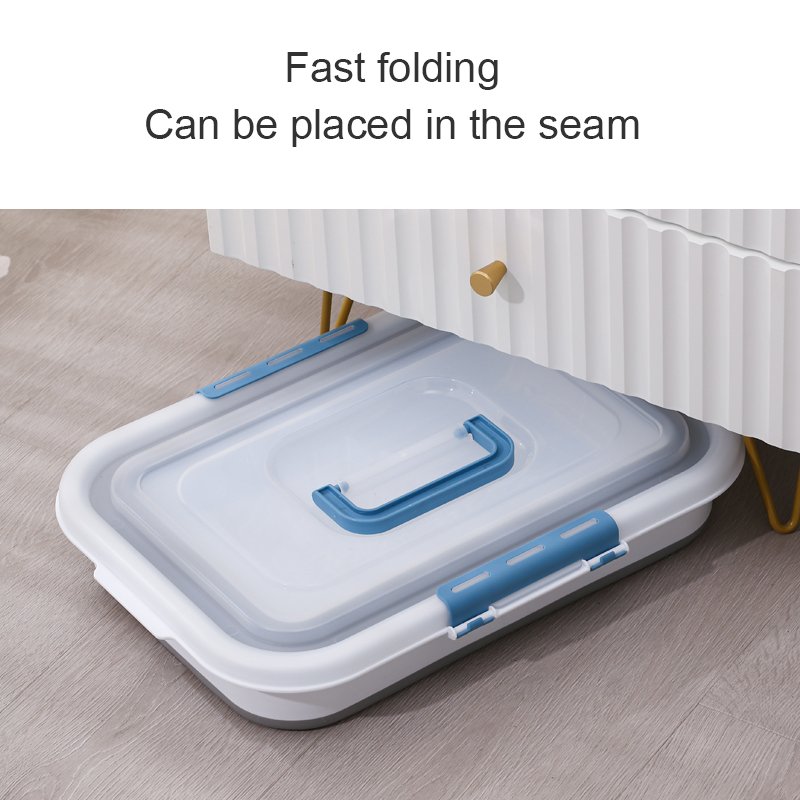 Large Storage Containers Collapsible Clear Storage Bin Plastic Toy Clothes Collapse Folding Foldable Storage Box With Lid