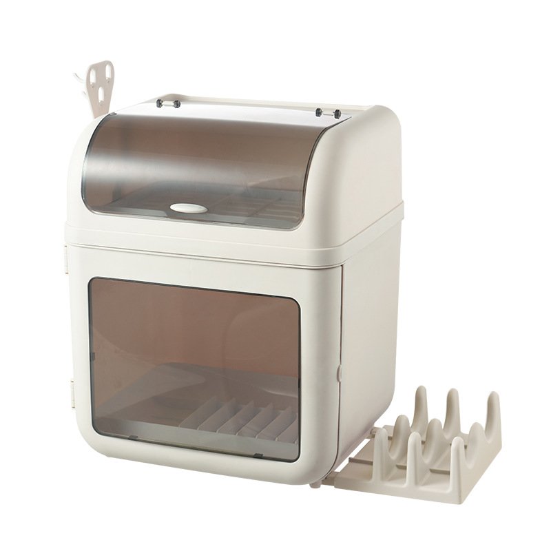 Cutlery storage box for bowls and chopsticks with bowl holder plastic drain cupboard dustproof household kitchen shelving