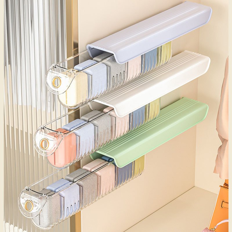 Home Closet Drawer Socks Separator Organizer Wall Hanging Transparent Wall Mounted Underwear Storage Box