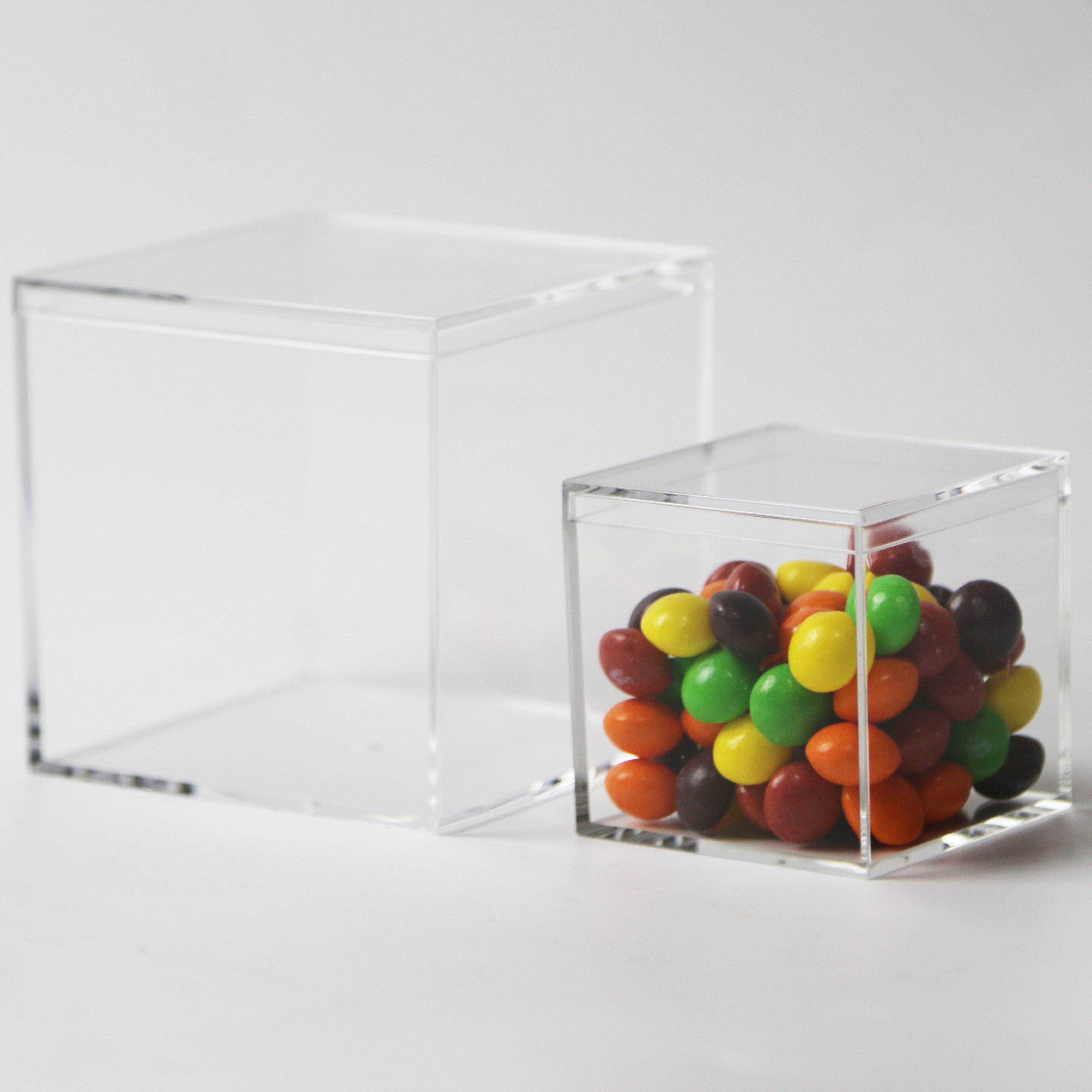 Food Grade Plastic Wedding Box Injection Molded Acrylic Candy Box