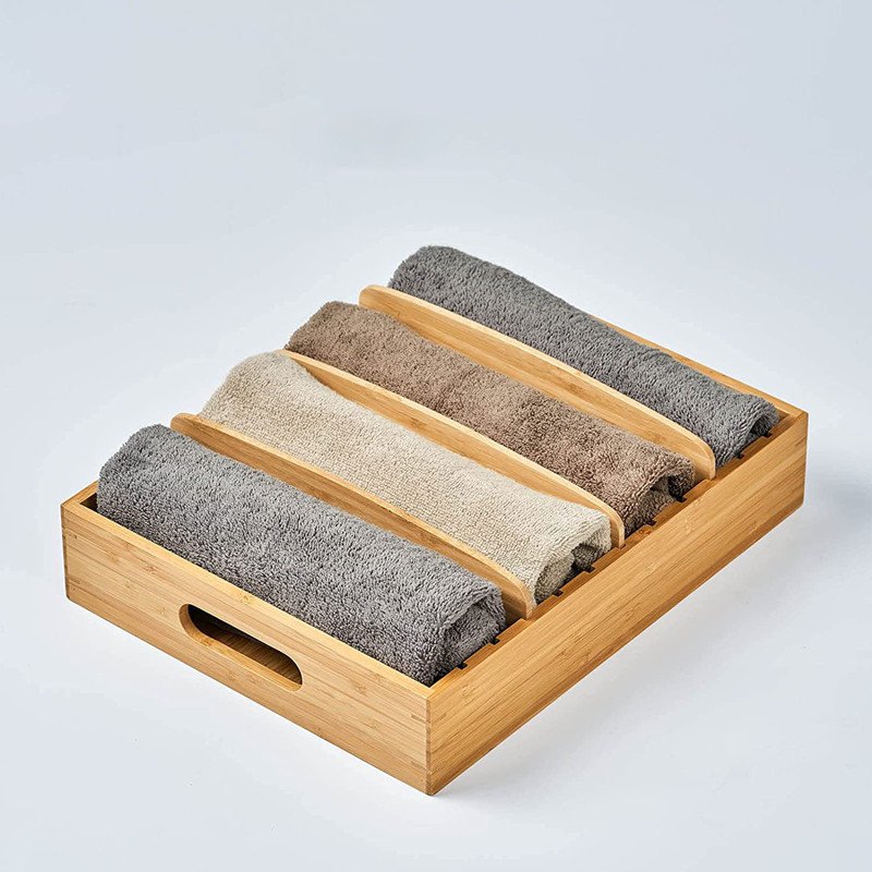 Factory Direct Selling Bamboo Kitchen Drawer Food Storage Box Tray Separator