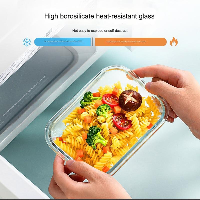 Office Lunch Box Glass Food Storage Containers Sets Microwave Safe Glass Food Container Meal Prep Containers With Leakproof Lid