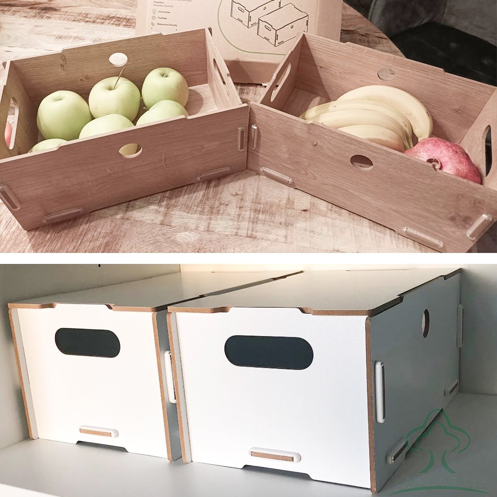 Set of 2 Stackable Wooden Storage Box with Lid,Wedding Reminder Box Gift Case,Memory Box