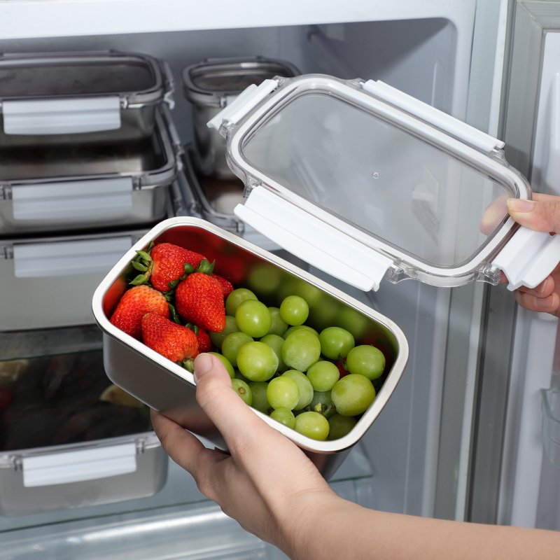 Leak proof stainless steel 304 hot vacuum vegetable refrigerator fresh-keeping box buckle
