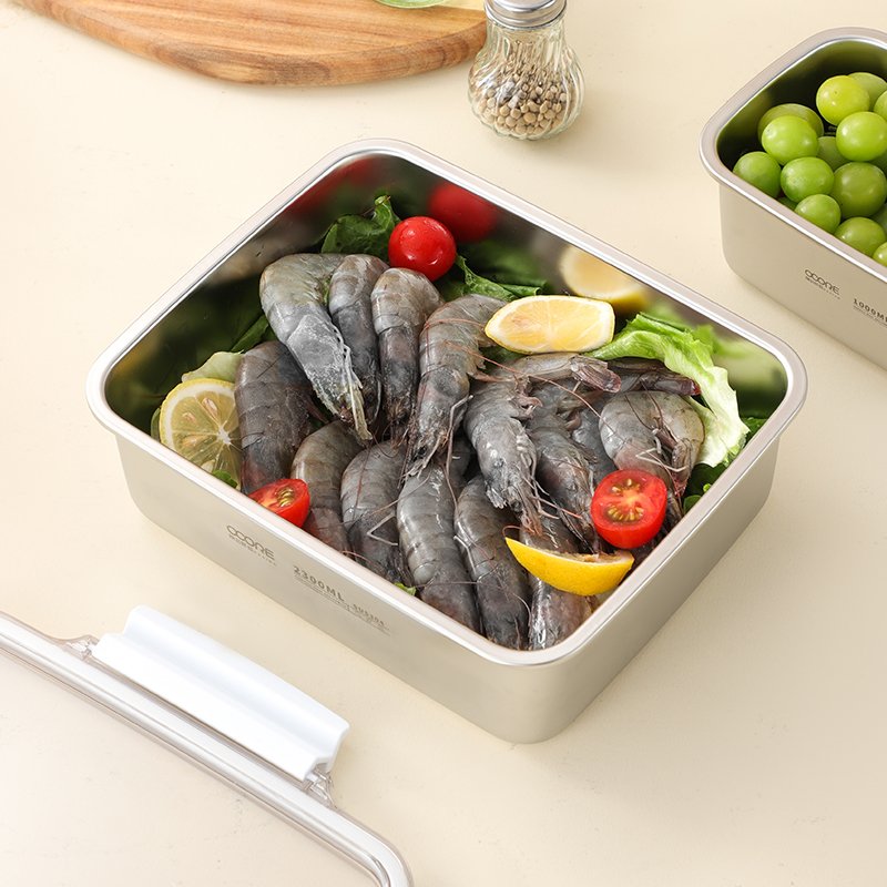Leak proof stainless steel 304 hot vacuum vegetable refrigerator fresh-keeping box buckle