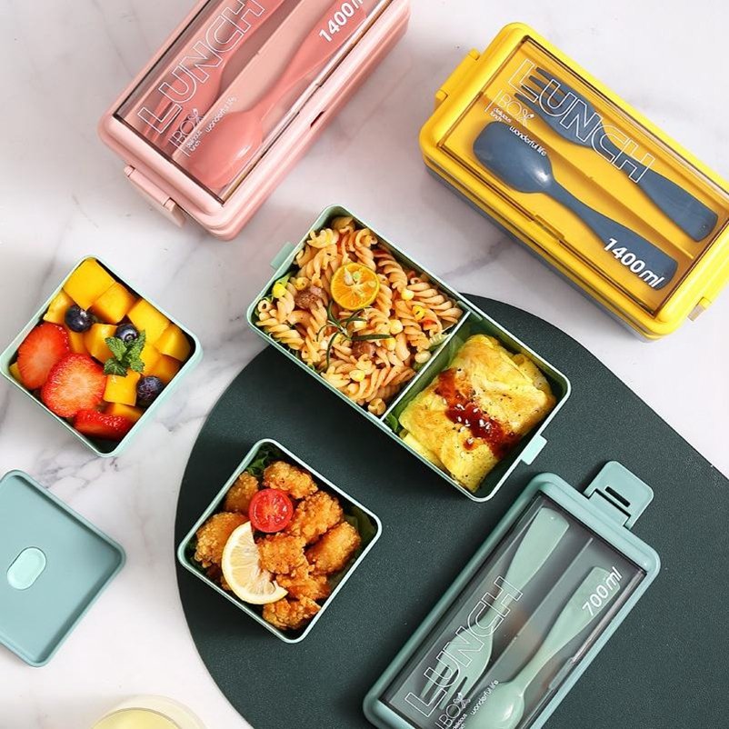 Airtight kitchen BPA Free plastic food storage containers durable bento lunch box for kids