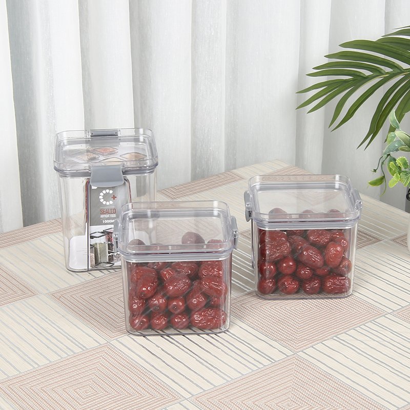 5pcs/set Kitchen Organizer Grains Beans PET Food Storage Jar Box Refrigerator Food Sealed Container Camping Plastic Container