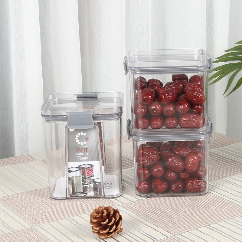 5pcs/set Kitchen Organizer Grains Beans PET Food Storage Jar Box Refrigerator Food Sealed Container Camping Plastic Container