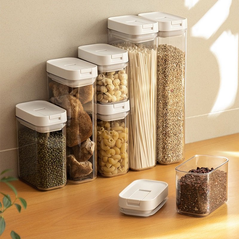 Wewin Airtight kitchen cabinet storage Food Storage Containers Set Plastic Cereal Container