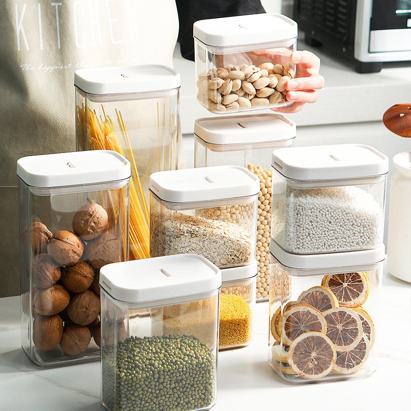 Wewin Airtight kitchen cabinet storage Food Storage Containers Set Plastic Cereal Container