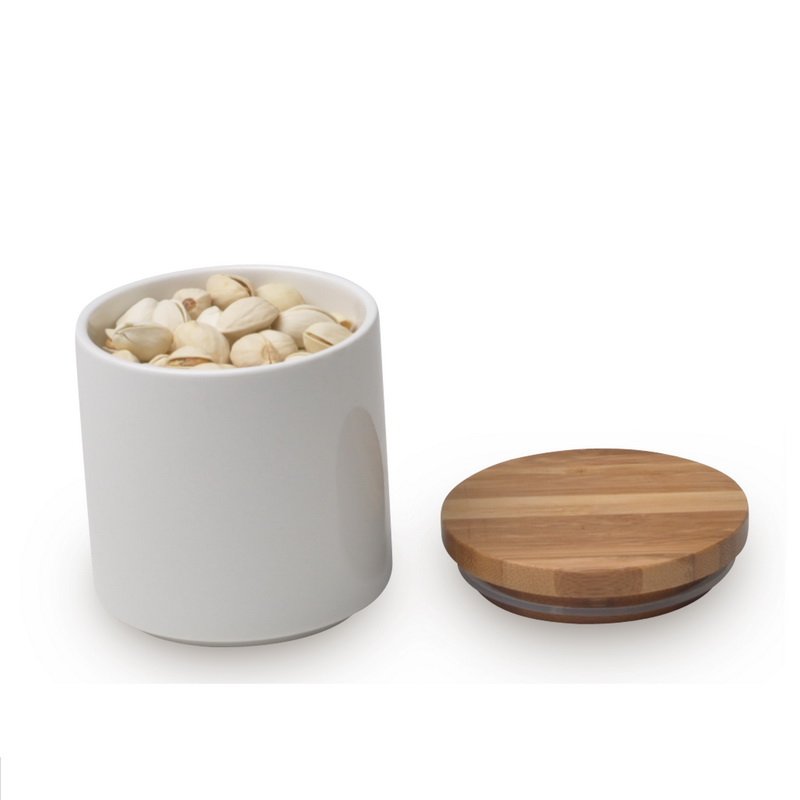 Round Ceramic Canister Jar Porcelain Food Container Coffee Sugar Tea Ceramic Food Storage Containers Set With Lids