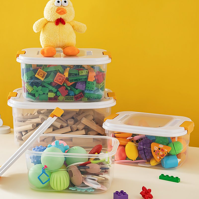 Chinese Wholesale Price Stackable Transparent Children's Toy Storage Box&Bin Household Flip Storage Container