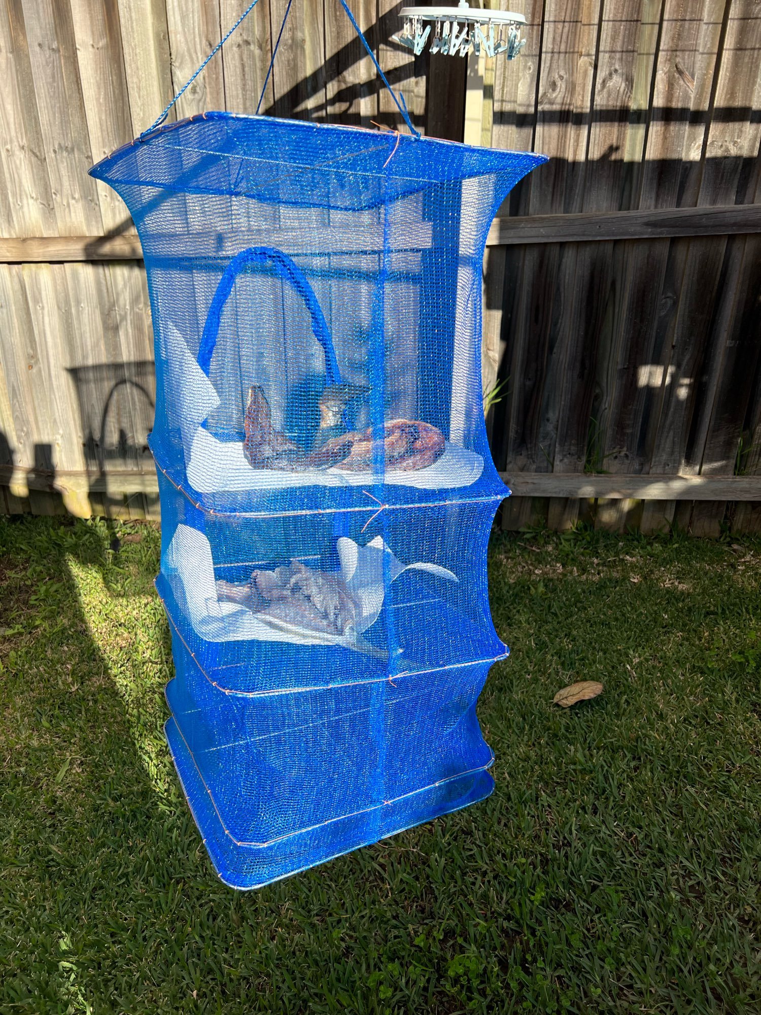 Foldable 4 Layers Drying Fishing Net Hanging Vegetable Fish Dishes Dryer Bag Hanger Fish Fishing Flowers Buds Plants Organizer