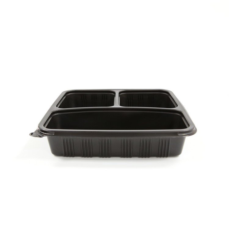 Microwavable 3 Compartment Square Boxes 215x215x43mm Polypropylene Heavy Duty 1-3L Capacity Free Food Storage Lunch Singapore