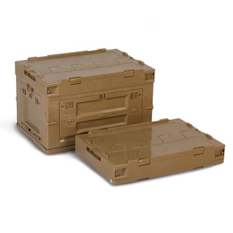 Camping Collapsible Storage Bins Folding Plastic Storage Box With Lid