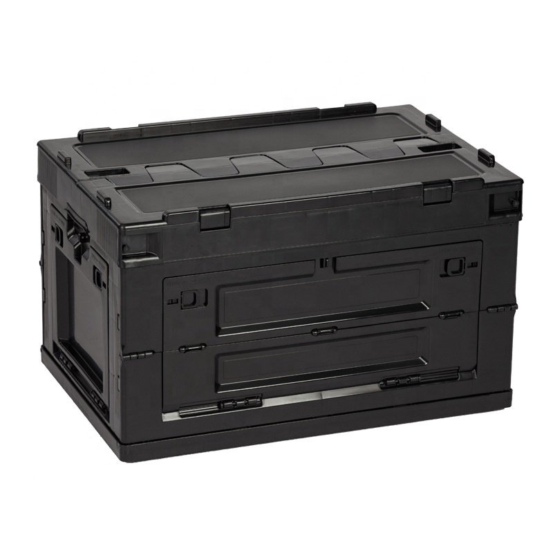 Camping Collapsible Storage Bins Folding Plastic Storage Box With Lid