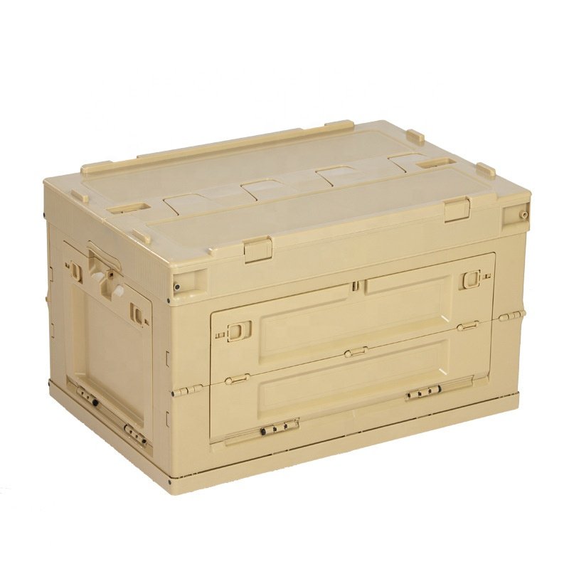 Camping Collapsible Storage Bins Folding Plastic Storage Box With Lid