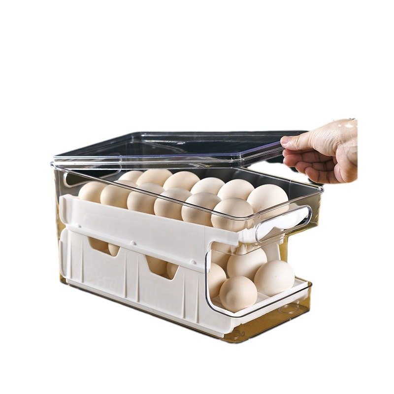 Transparent Egg Storage Cartridges Slide Type Multi-compartment Egg Crisper Household Egg Carton food storage & container
