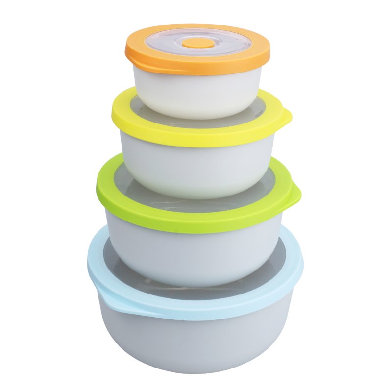 4Pcs/Set Bpa Free Food Container Microwave Safe Bento Lunch Box Plastic Food Storage Bowl Fresh Seal Bowl Set With Lid