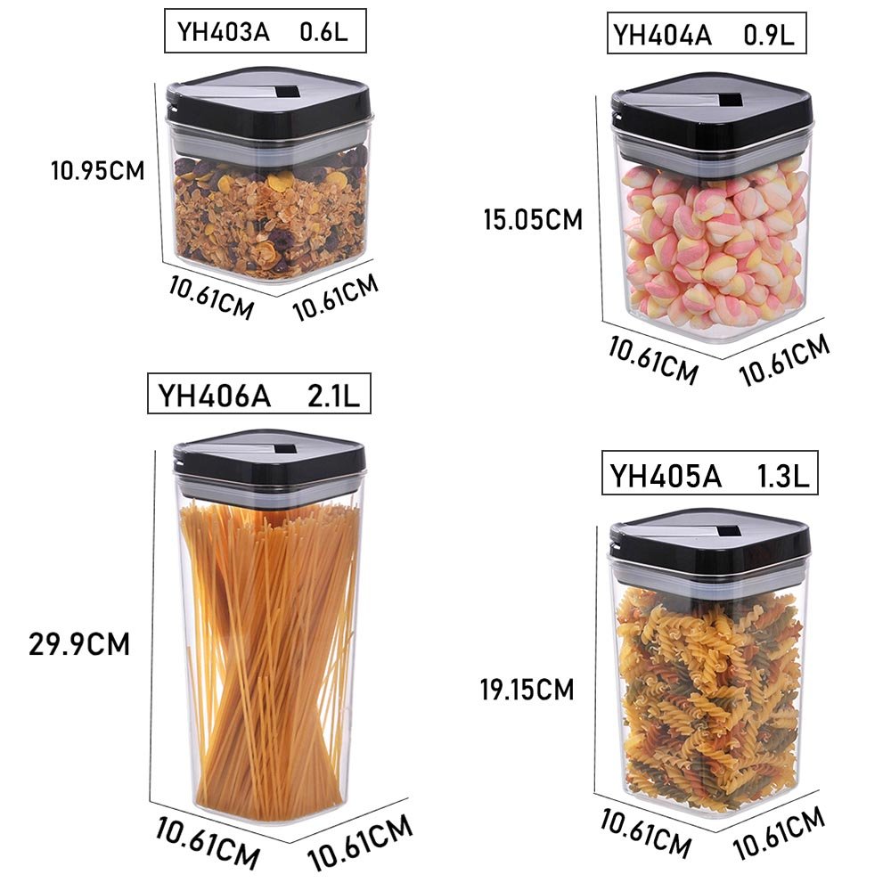 Kitchen Organizers Airtight Dry Food Storage Organization Box for Kitchen and Pantry Grain Rice Container Set of 7