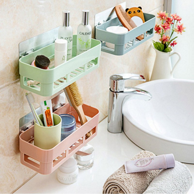 Bathroom Shelves No-drill Shelf bathroom accessories Shower Storage Rack Holder Kitchen Organizer Bathroom Punch Corner Frame