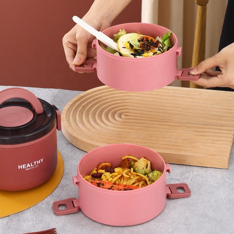 Multi-layer portable circular insulated lunch box Food packing container Convenient lunch box for students