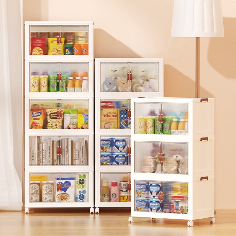 kid living room Large Plastic Storage Bins Stackable Storage Containers with Wheels and Lids Folding Storage Boxes
