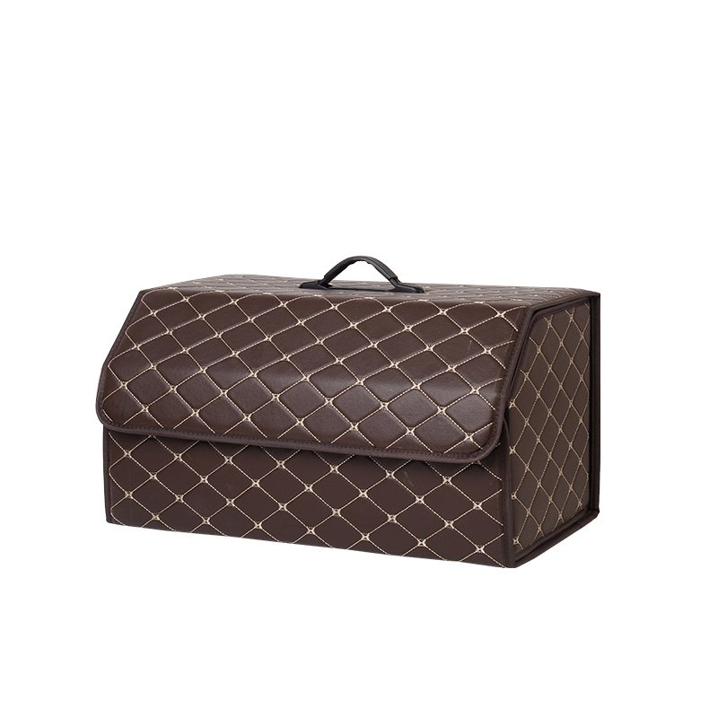 KUYUE custom size leather car trunk organizer storage bag cargo storage box car trunk organizer car storage box trunk organizer